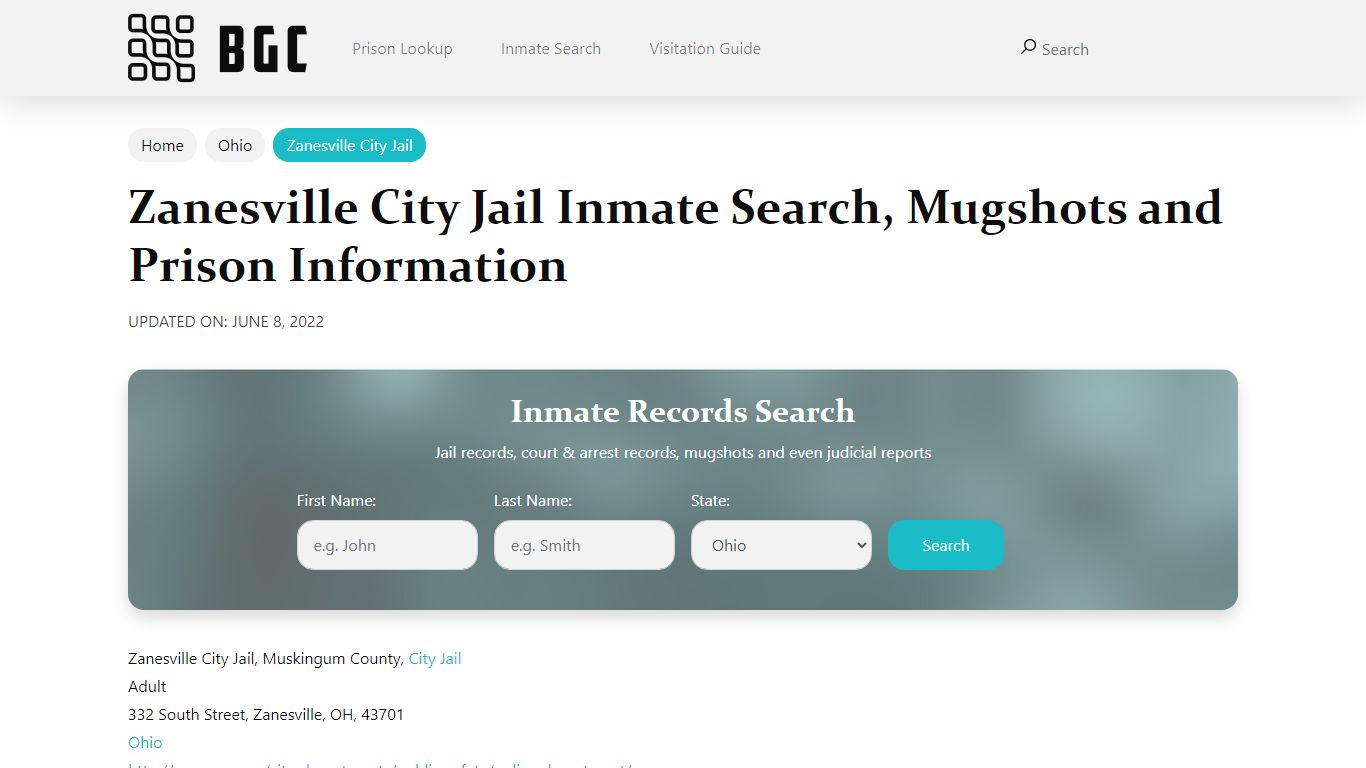 Zanesville City Jail Inmate Search, Mugshots, Visitation ...
